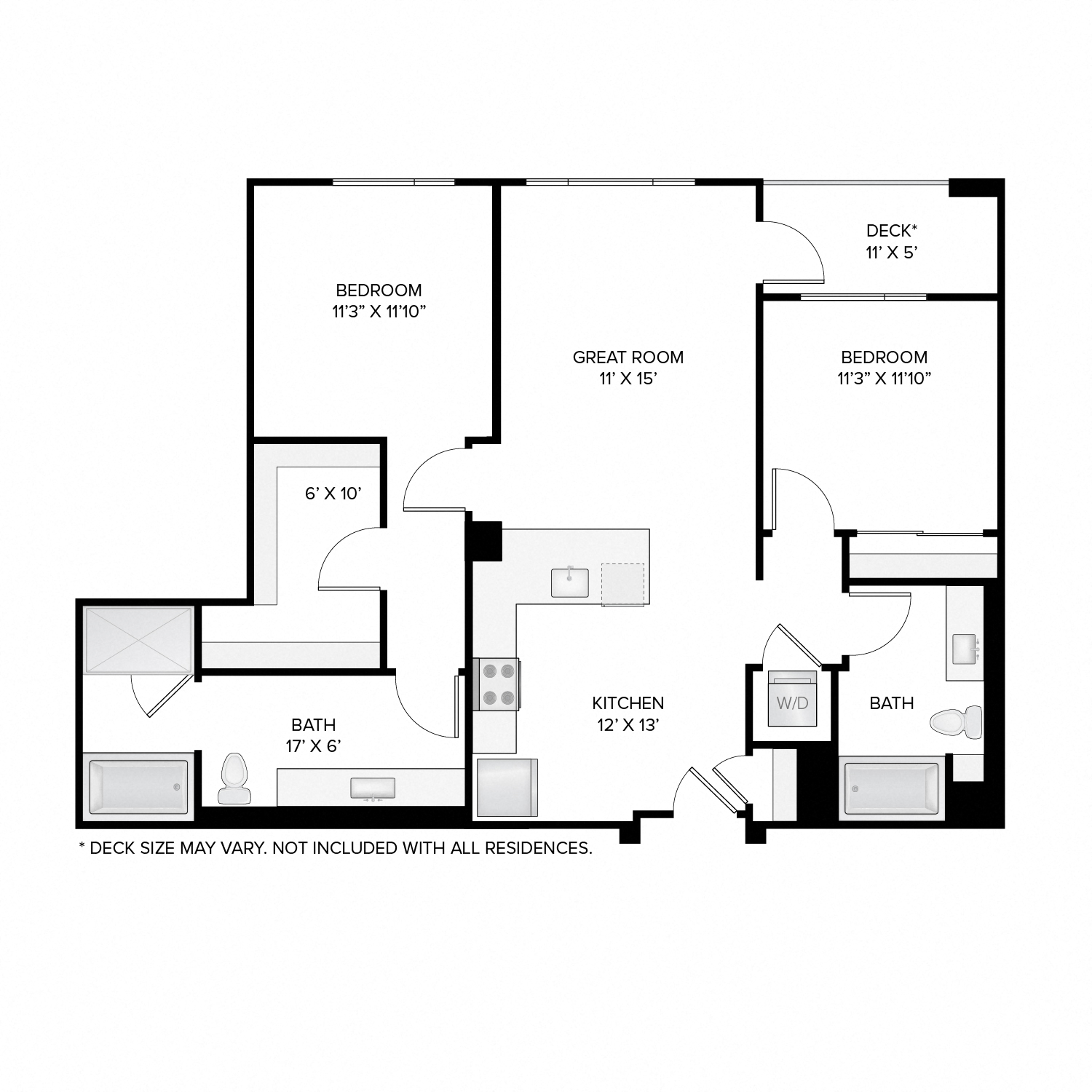 Floor plan layout diagram for The Madison Deluxe Master